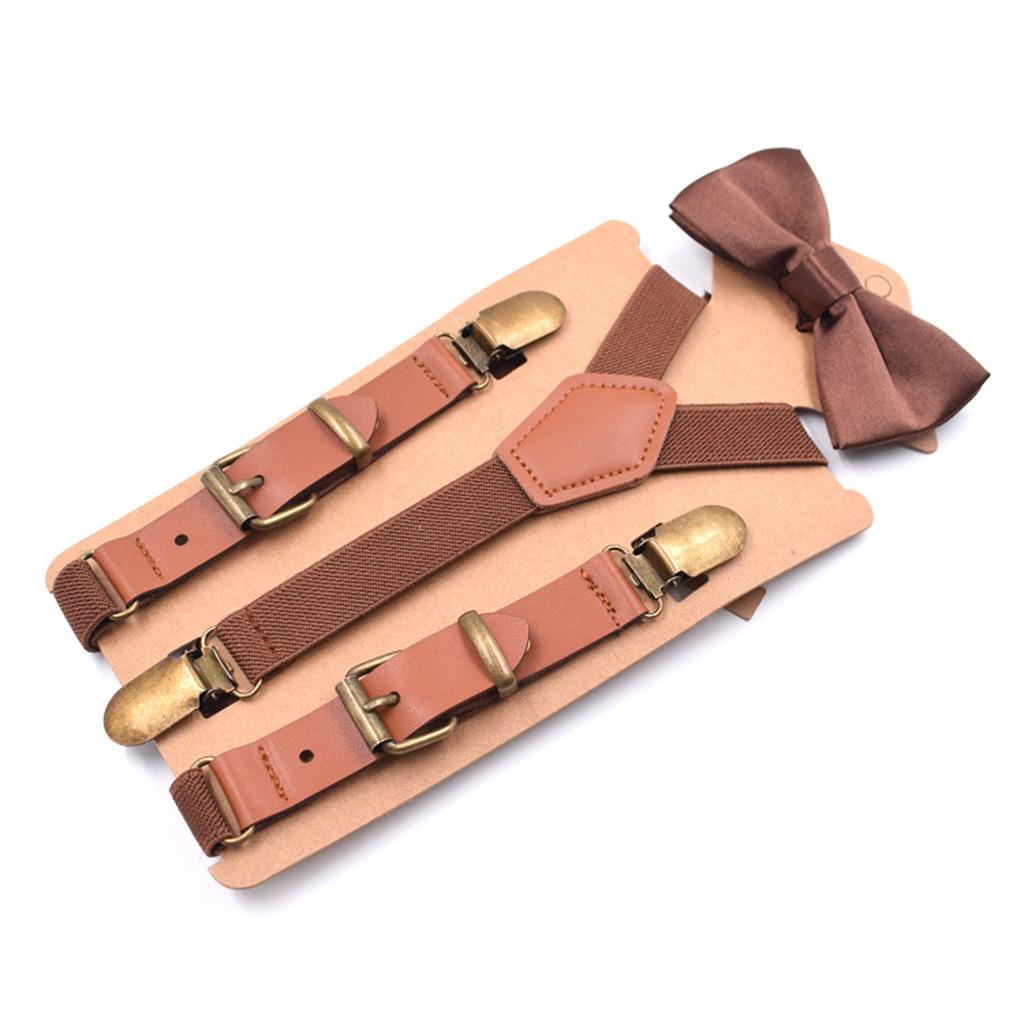 Baby Boys Adjustable Elastic Suspenders Brown