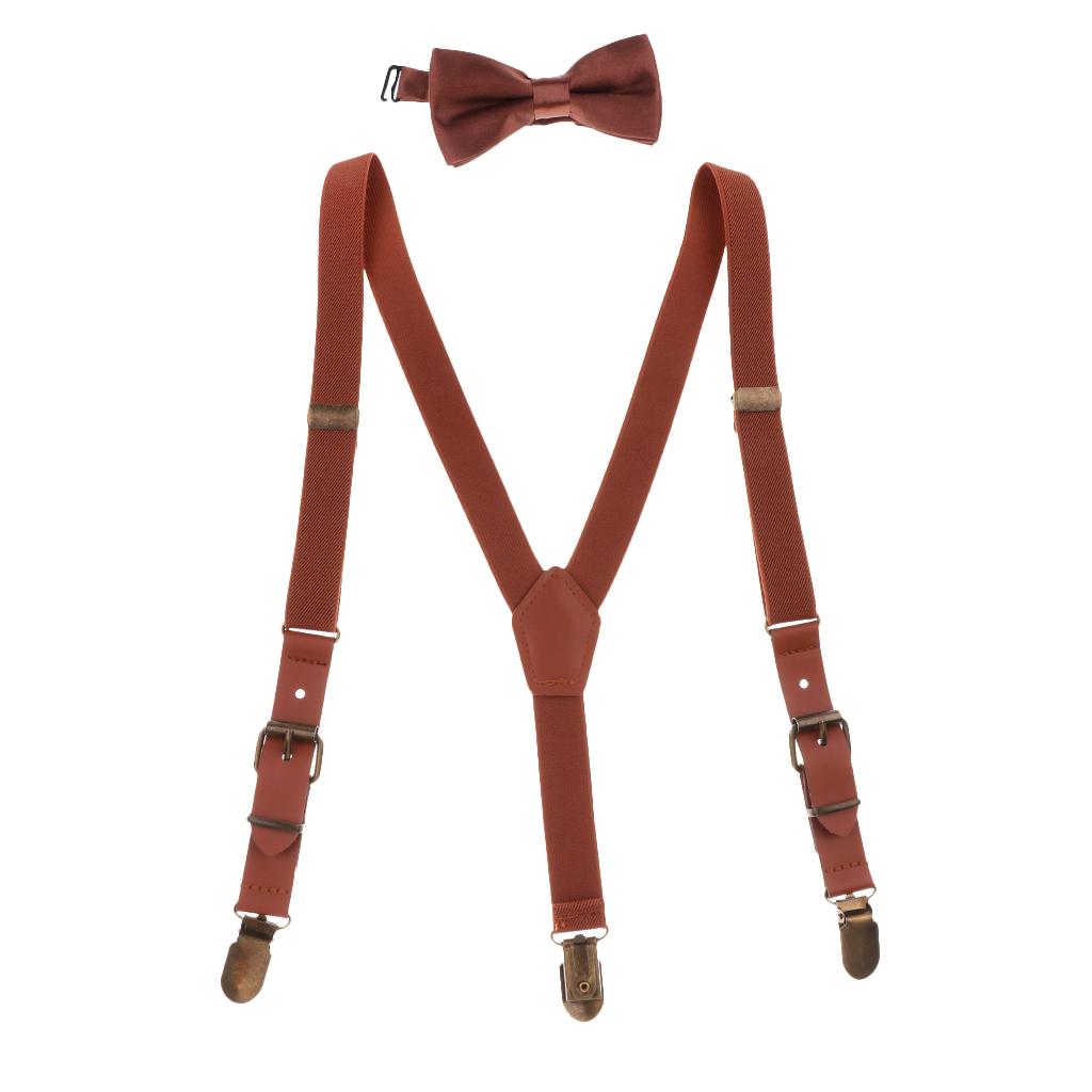 Baby Boys Adjustable Elastic Suspenders Brown