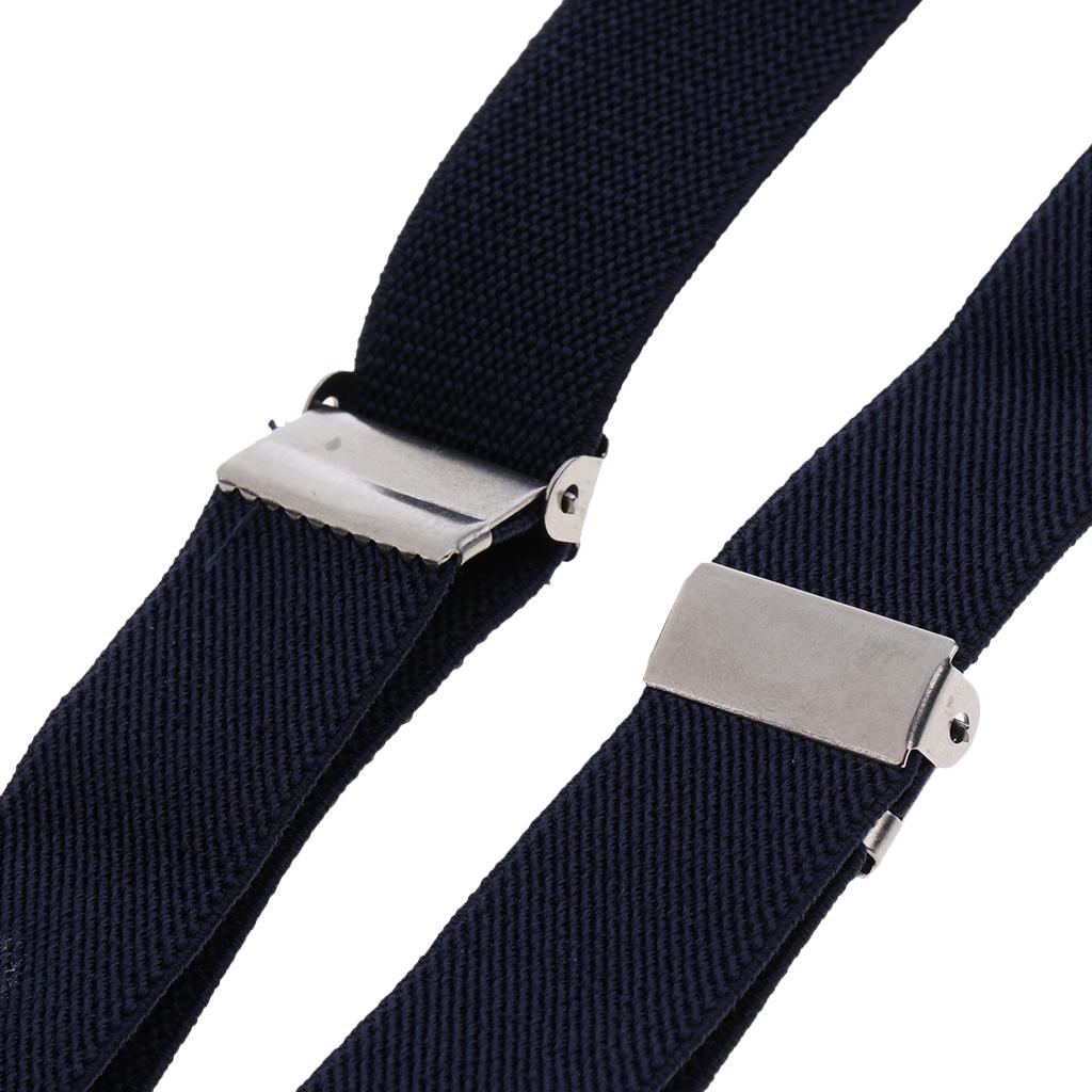 Suspender Bow Tie Set Clip On Adjustable Braces for Children Dark Blue