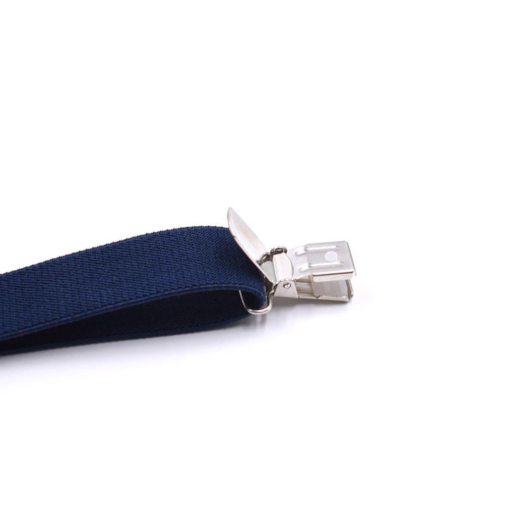 Suspender Bow Tie Set Clip On Adjustable Braces for Children Dark Blue