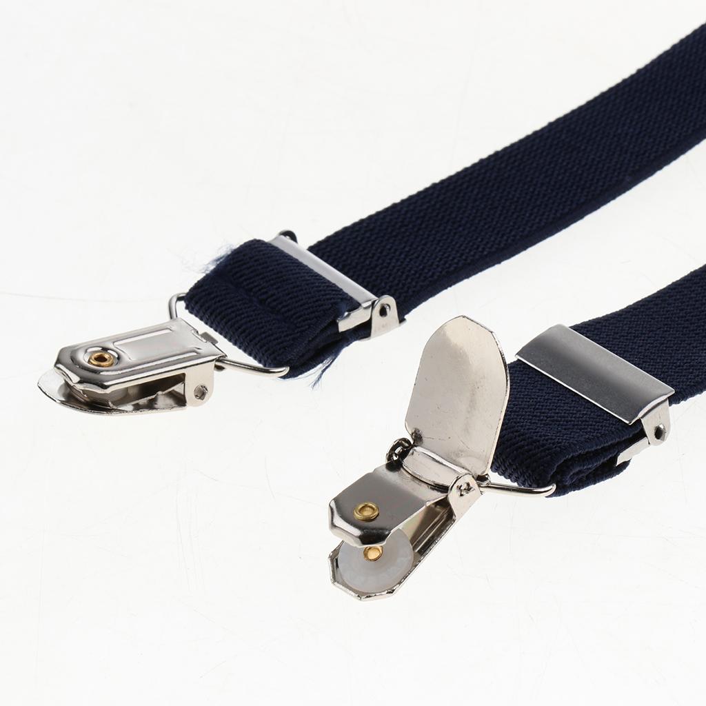 Toddler Kids 4 Clips Adjustable Suspenders Children'S Striped Y-Strap Navy