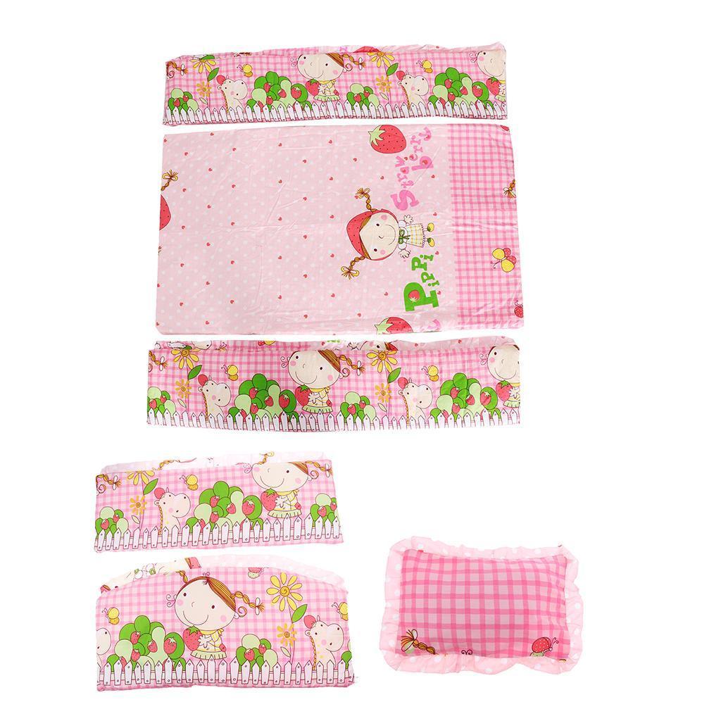 Crib Bedding Set Comforter Bed Surround Mattress 120x65cm  Pink princes