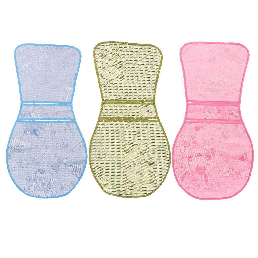 Three-point Baby Car Seat Stroller Seat Pad Summer Cooling Mat Green bear