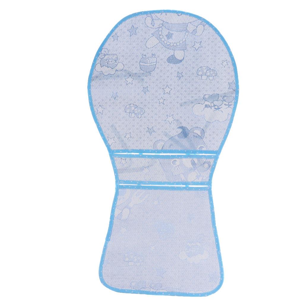 Three-point Baby Car Seat Stroller Seat Pad Summer Cooling Mat Blue bear