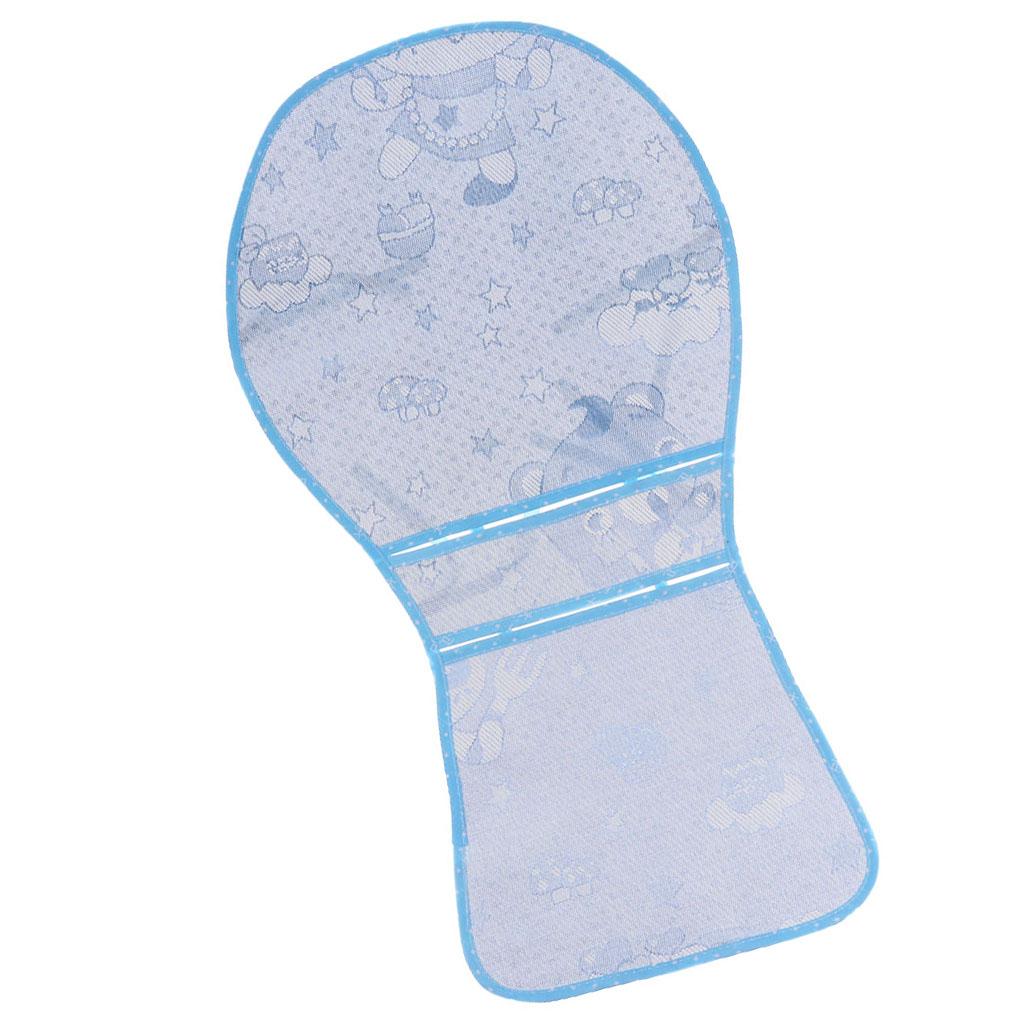 Three-point Baby Car Seat Stroller Seat Pad Summer Cooling Mat Blue bear