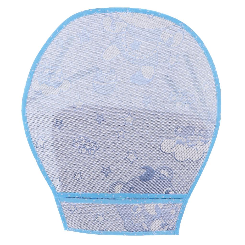 Three-point Baby Car Seat Stroller Seat Pad Summer Cooling Mat Blue bear