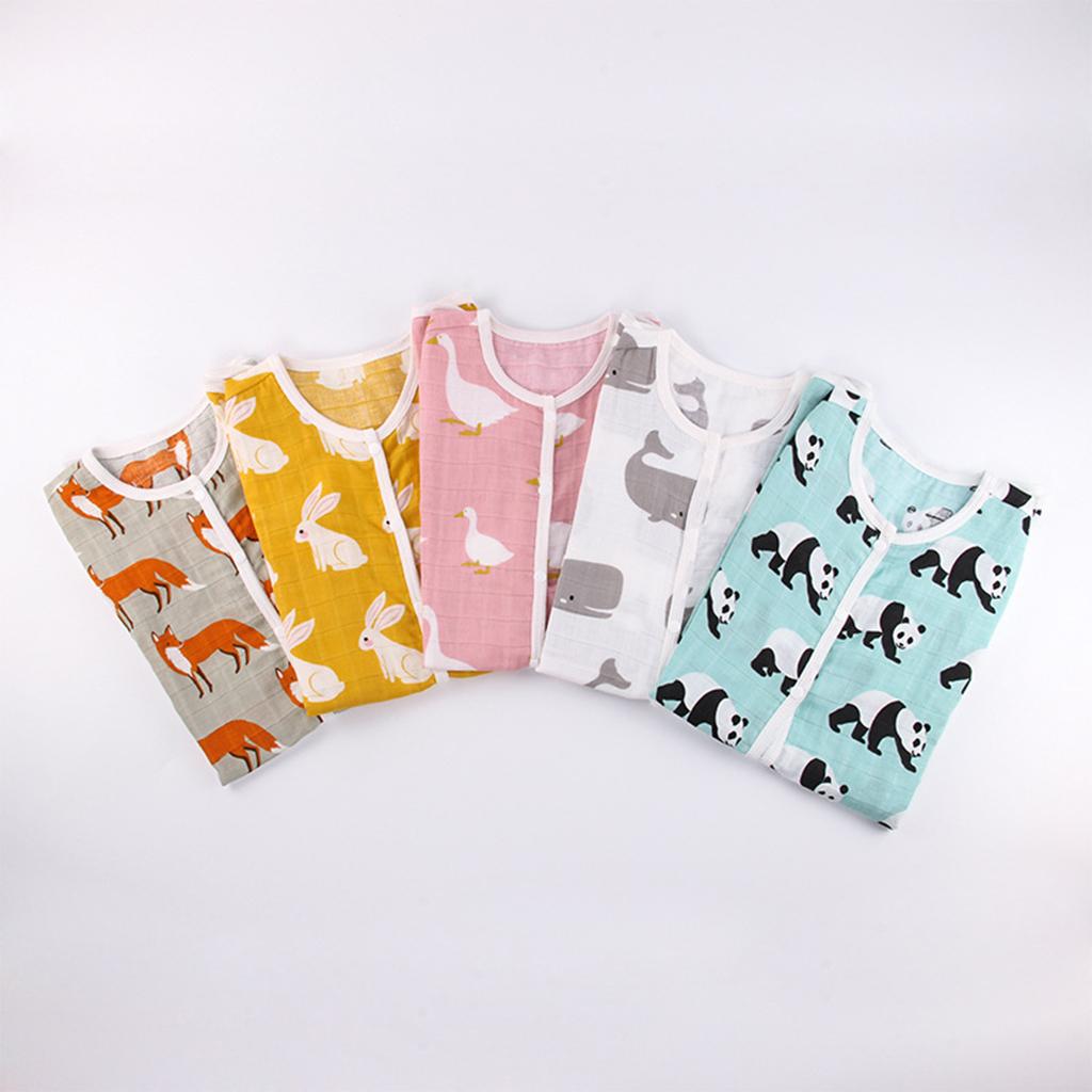 Kids Baby Wearable Safe Sleep Muslin Cotton Sleeping Bag 1-2T Panda