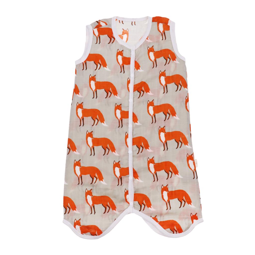 Kids Baby Wearable Safe Sleep Muslin Cotton Sleeping Bag 1-2T Fox