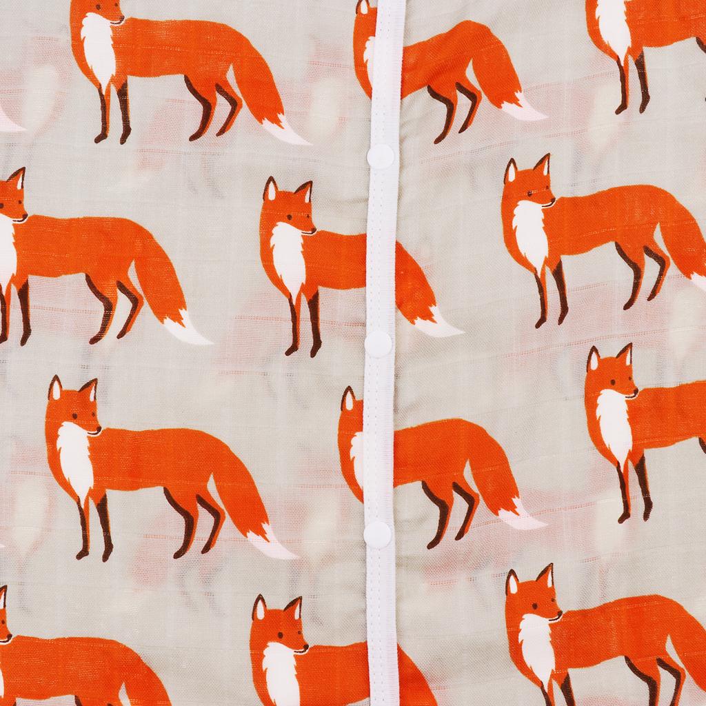 Kids Baby Wearable Safe Sleep Muslin Cotton Sleeping Bag 1-2T Fox