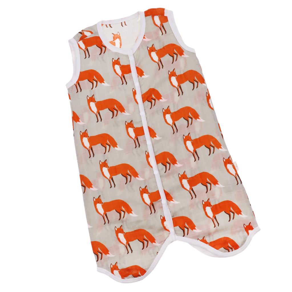Kids Baby Wearable Safe Sleep Muslin Cotton Sleeping Bag 2-3T Fox