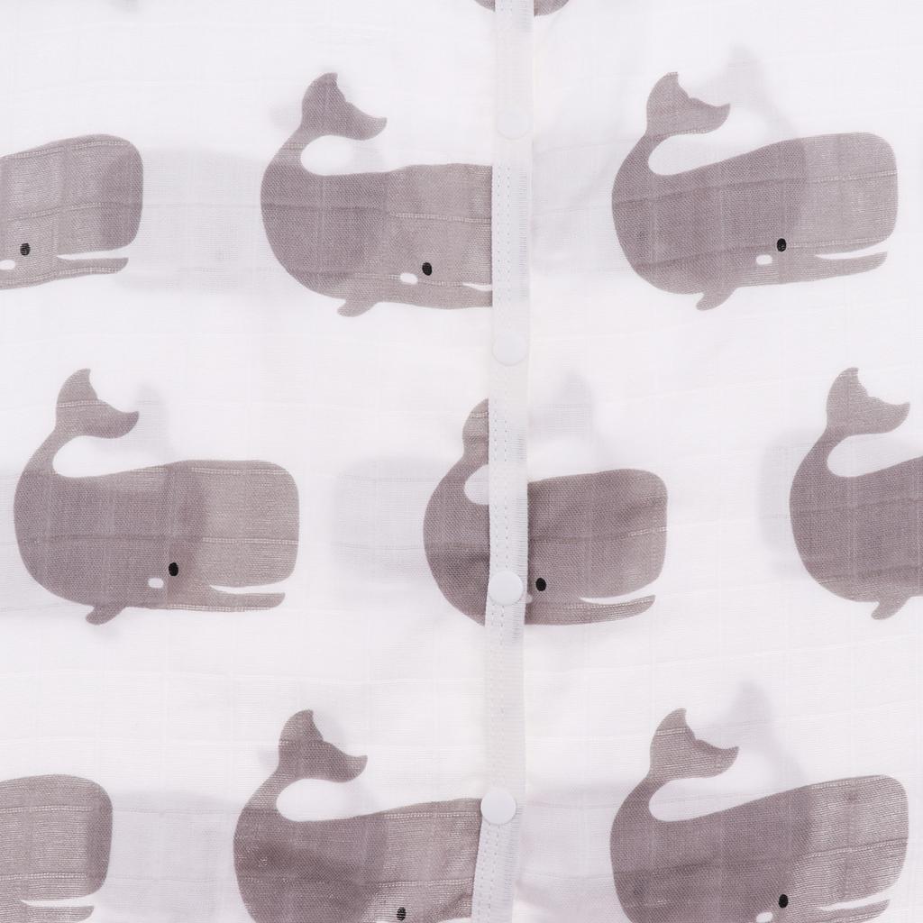 Kids Baby Wearable Safe Sleep Muslin Cotton Sleeping Bag 1-2T Whale