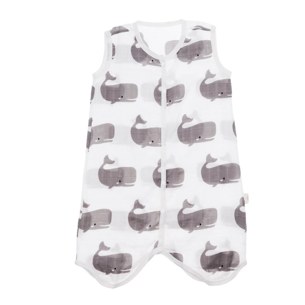 Kids Baby Wearable Safe Sleep Muslin Cotton Sleeping Bag 1-2T Whale