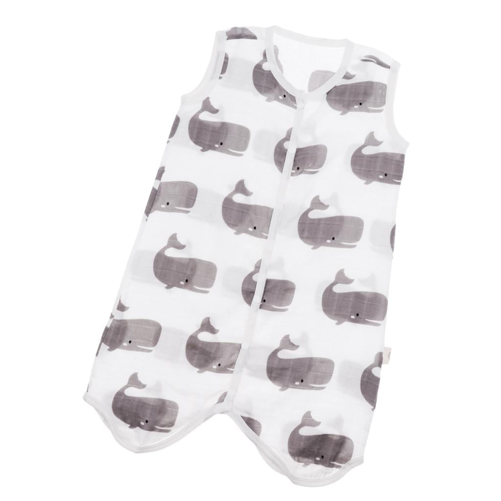 Kids Baby Wearable Safe Sleep Muslin Cotton Sleeping Bag 1-2T Whale