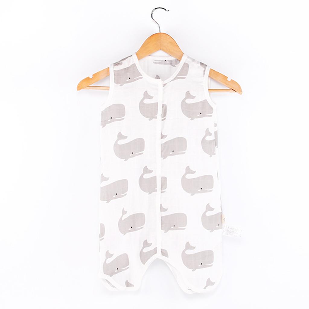 Kids Baby Wearable Safe Sleep Muslin Cotton Sleeping Bag 1-2T Whale
