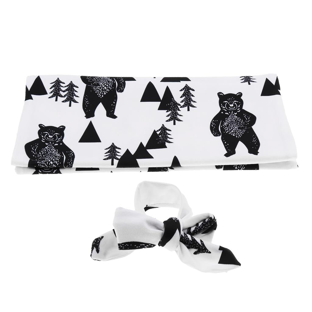 Baby Sleeping Bag Cotton Rabbit Ears Hair Band 2 Sets Summer Bear