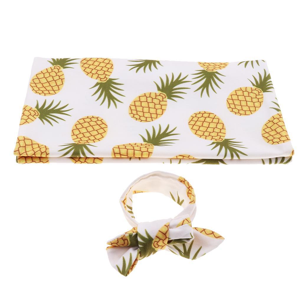 Baby Sleeping Bag Cotton Rabbit Ears Hair Band 2 Sets Summer Pineapple