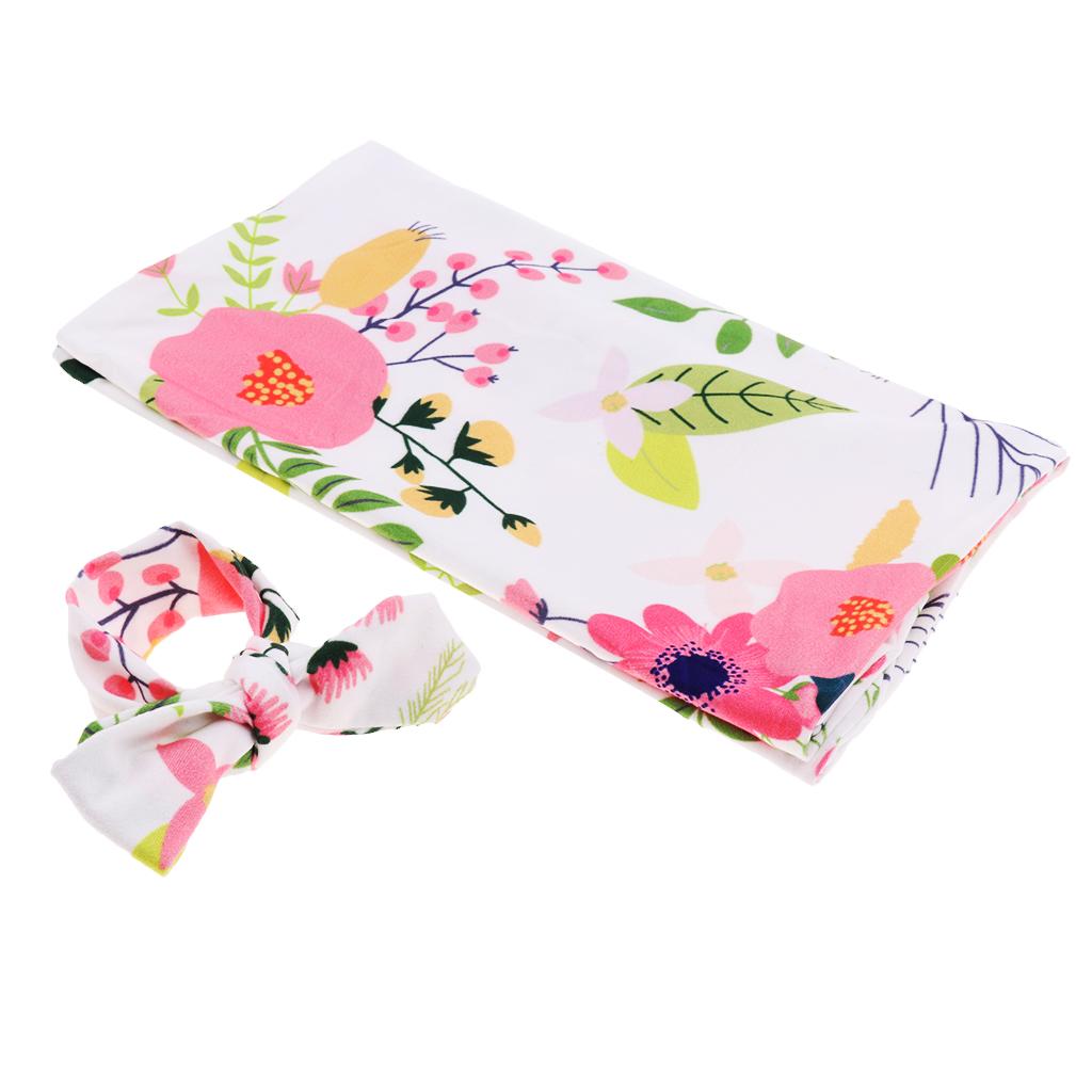 Baby Sleeping Bag Cotton Rabbit Ears Hair Band 2 Sets Summer Leaf flower