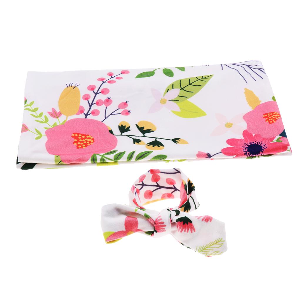 Baby Sleeping Bag Cotton Rabbit Ears Hair Band 2 Sets Summer Leaf flower