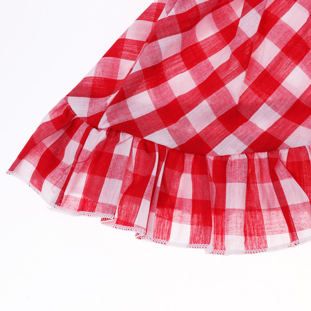 Baby Girls Check Dress Summer Ruffles Casual Dresses 0-6 Months Red