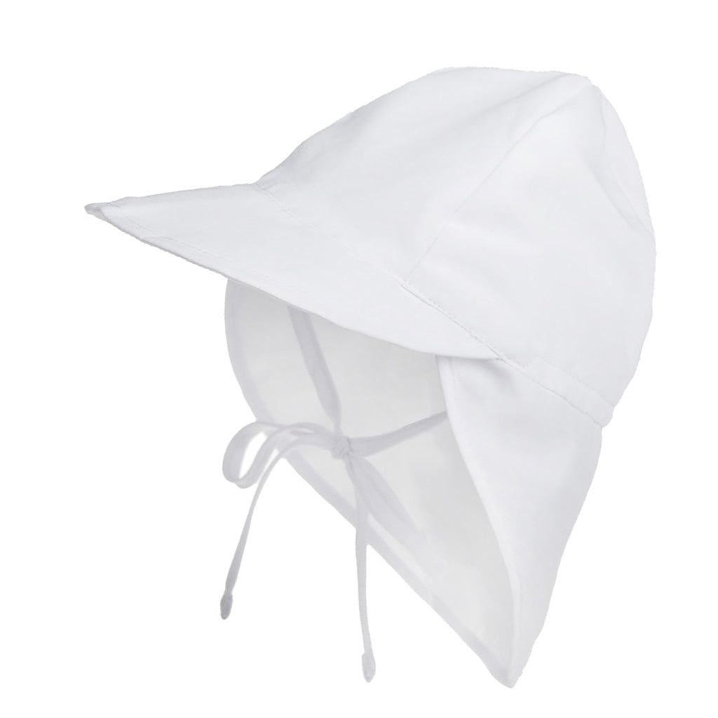 Boys Girls Flap Hat, Kids Sun Protection Sun Hat L White