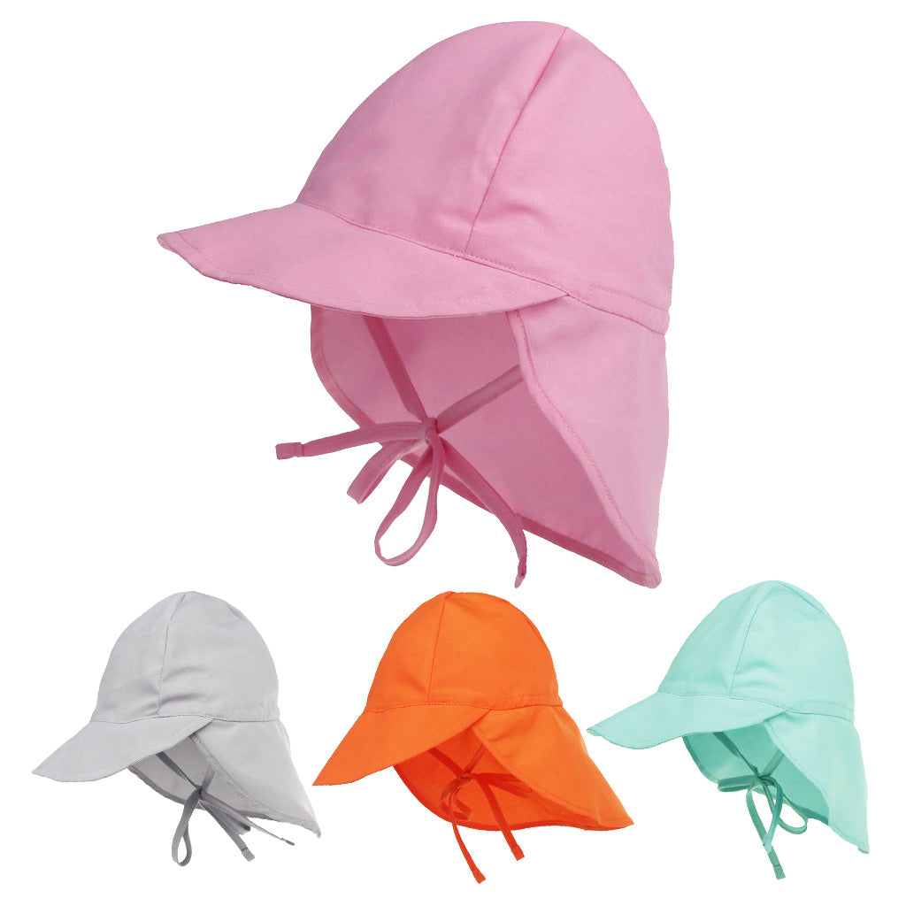 Kids Baby Boys Girl Flap Sun Protection Swim Hat Cap S Pink