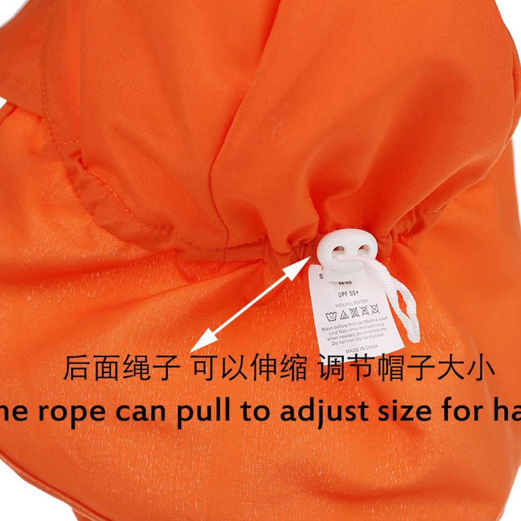 Kids Baby Boys Girl Flap Sun Protection Swim Hat Cap L Orange