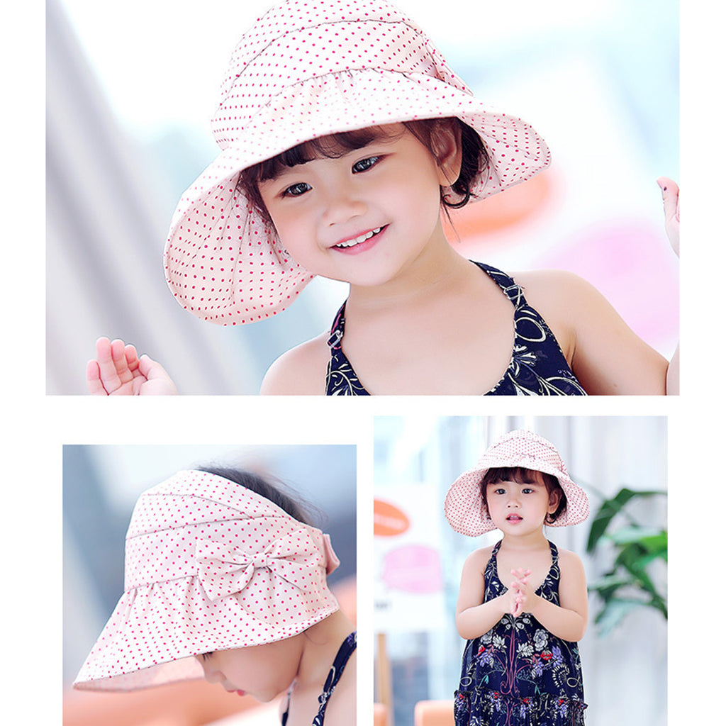 Children's Empty Top Hat Big Sun Protection Sun Visor Pink