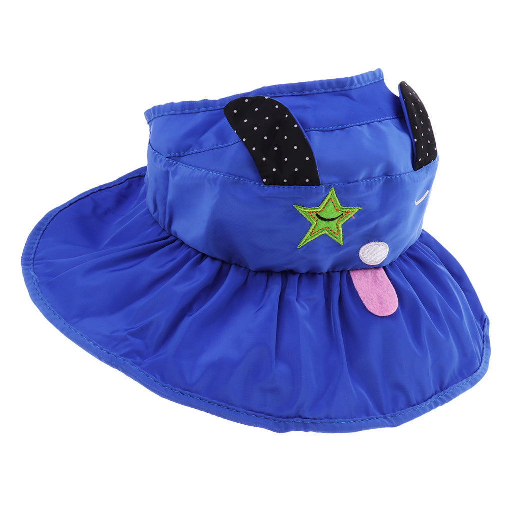 Baby Sun Hat Summer Beach Hat Wide Brim Visor Cap Kids Blue