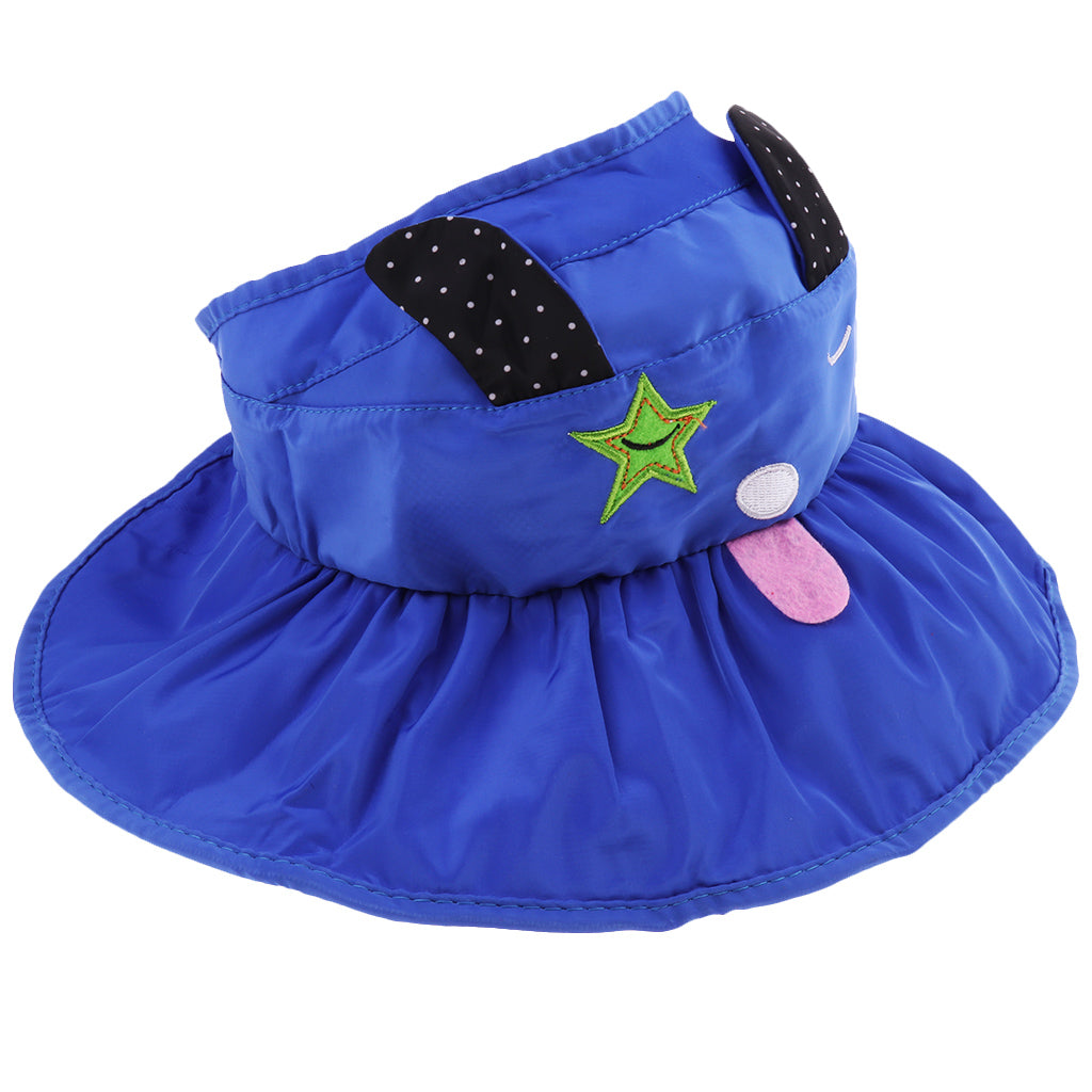 Baby Sun Hat Summer Beach Hat Wide Brim Visor Cap Kids Blue