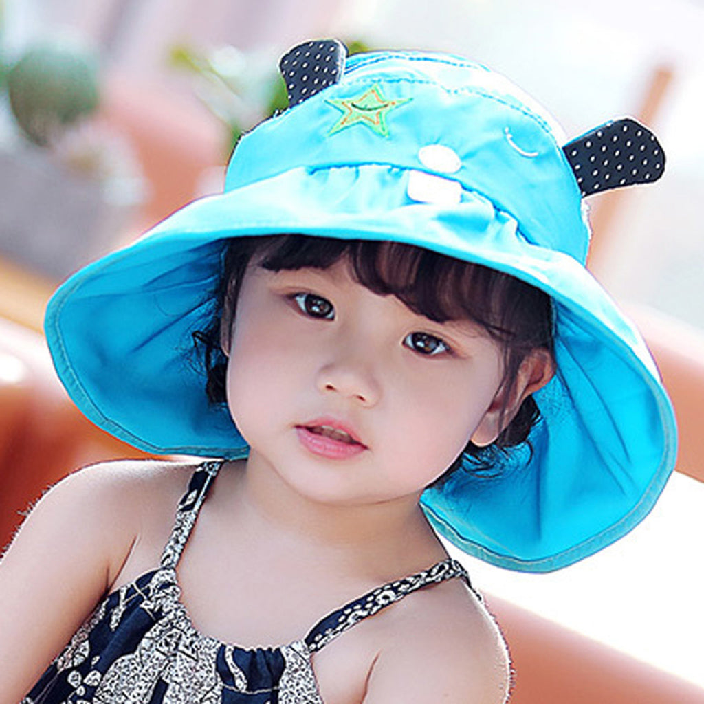 Baby Sun Hat Summer Beach Hat Wide Brim Visor Cap Kids Green