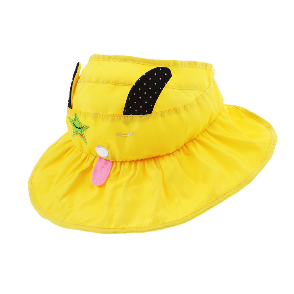 Baby Sun Hat Summer Beach Hat Wide Brim Visor Cap Kids Yellow
