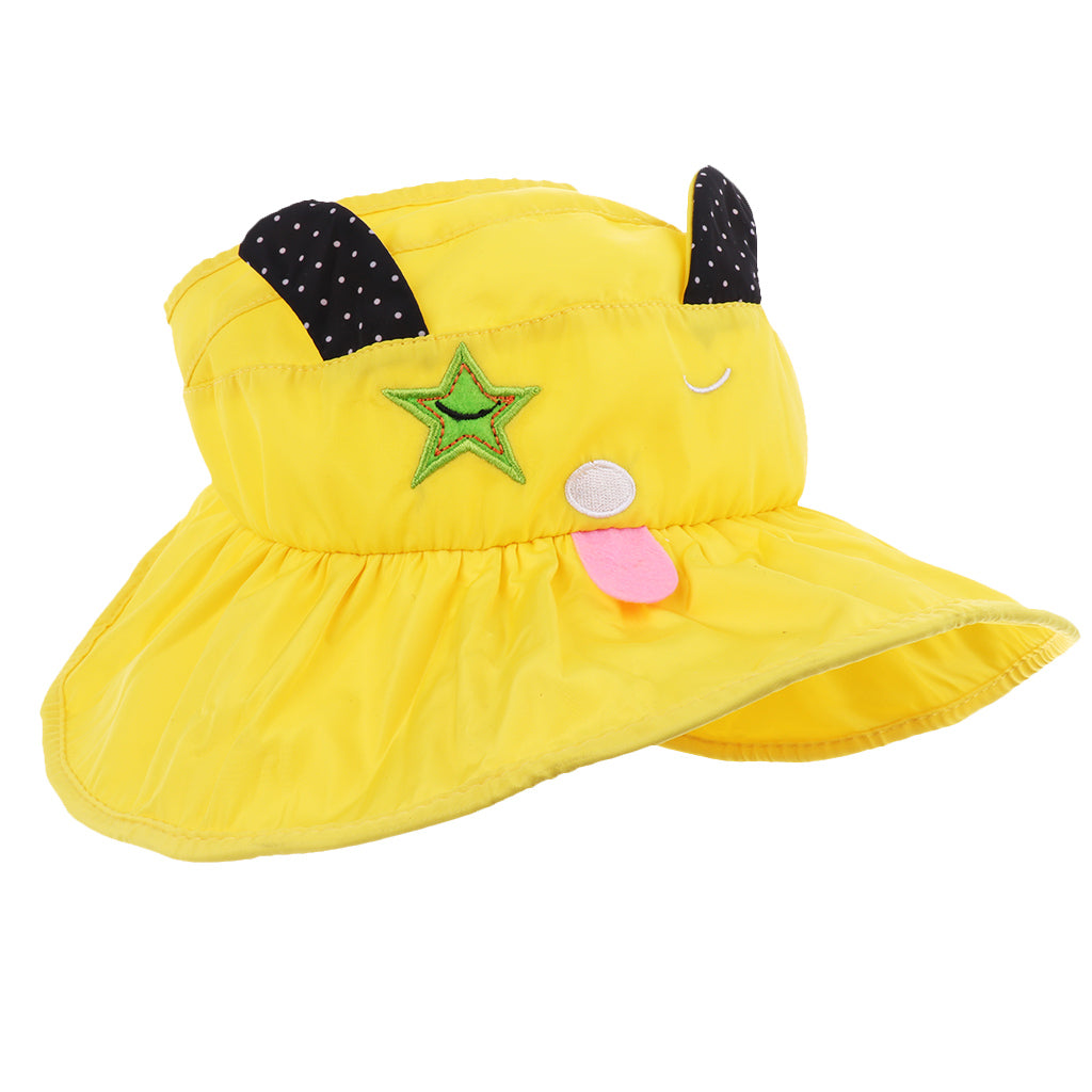 Baby Sun Hat Summer Beach Hat Wide Brim Visor Cap Kids Yellow