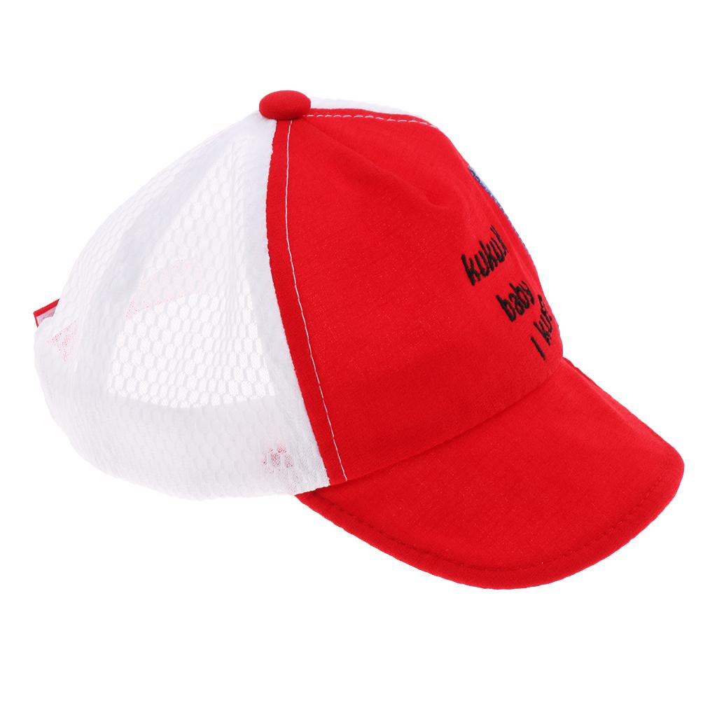 Kids Baseball Cap Adjustable School Girls Boys Hat Summer Red