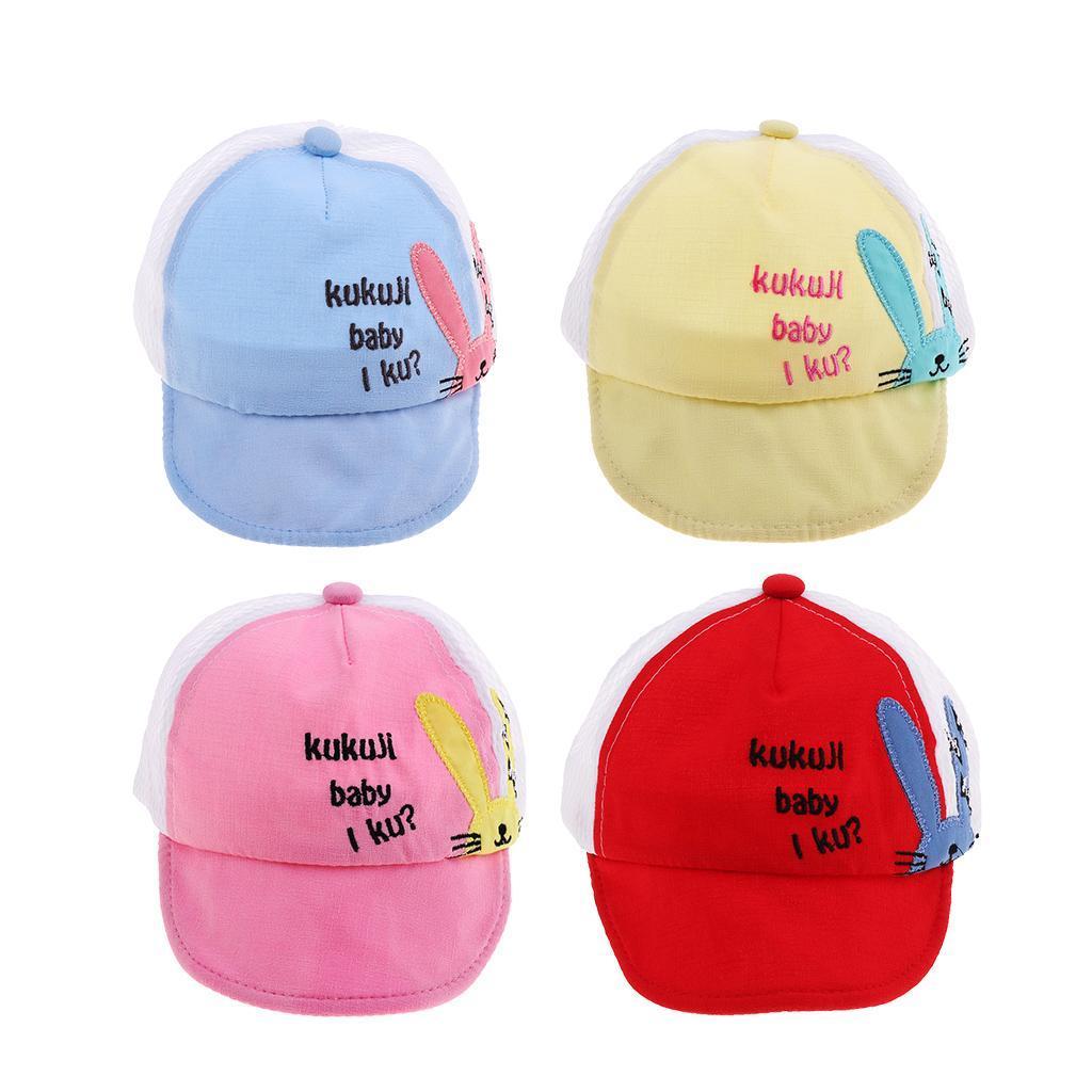 Kids Baseball Cap Adjustable School Girls Boys Hat Summer Red