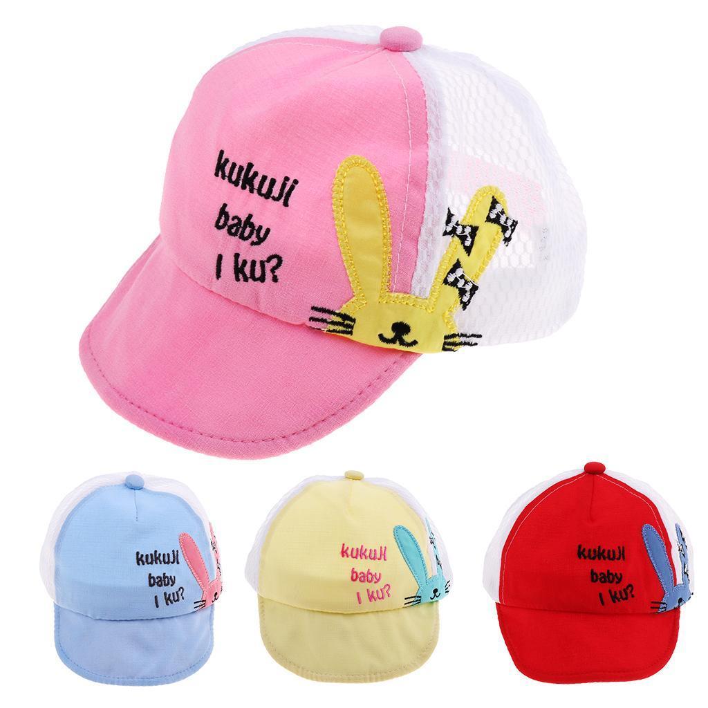 Kids Baseball Cap Adjustable School Girls Boys Hat Summer Red