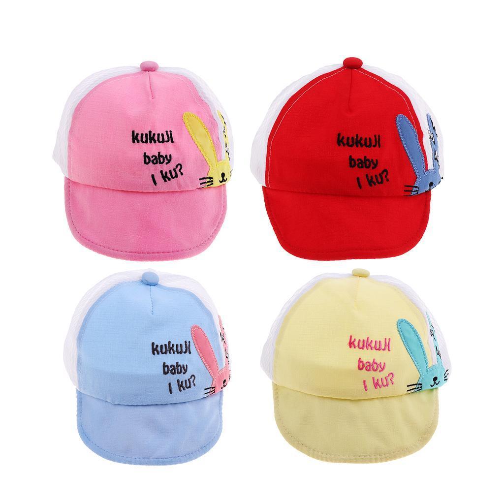 Kids Baseball Cap Adjustable School Girls Boys Hat Summer Red