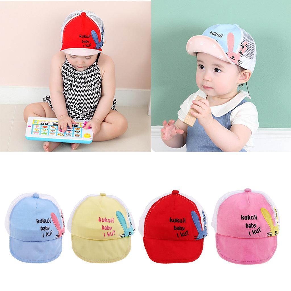 Kids Baseball Cap Adjustable School Girls Boys Hat Summer Red