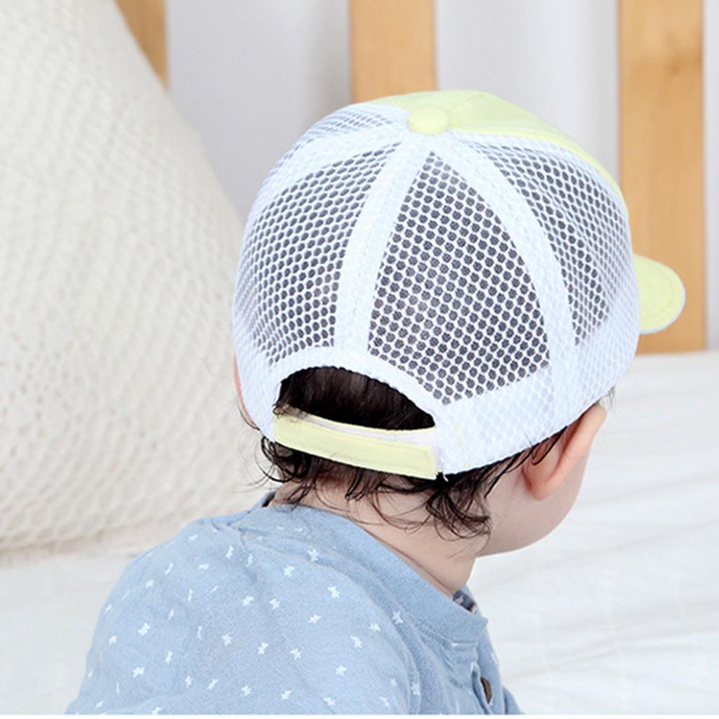 Kids Baseball Cap Adjustable School Girls Boys Hat Summer Yellow