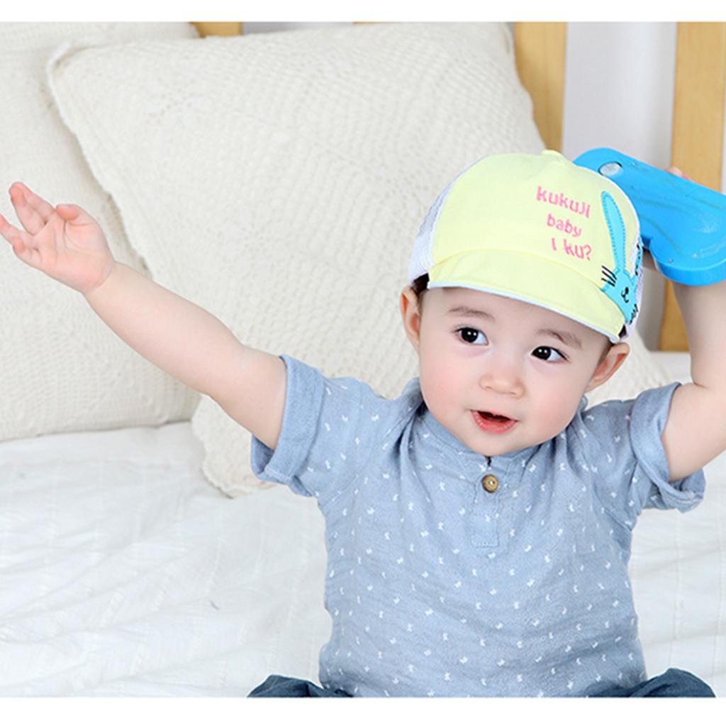 Kids Baseball Cap Adjustable School Girls Boys Hat Summer Yellow