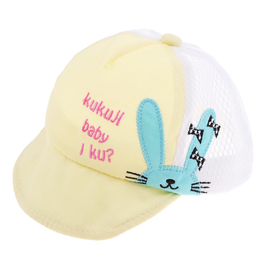 Kids Baseball Cap Adjustable School Girls Boys Hat Summer Yellow