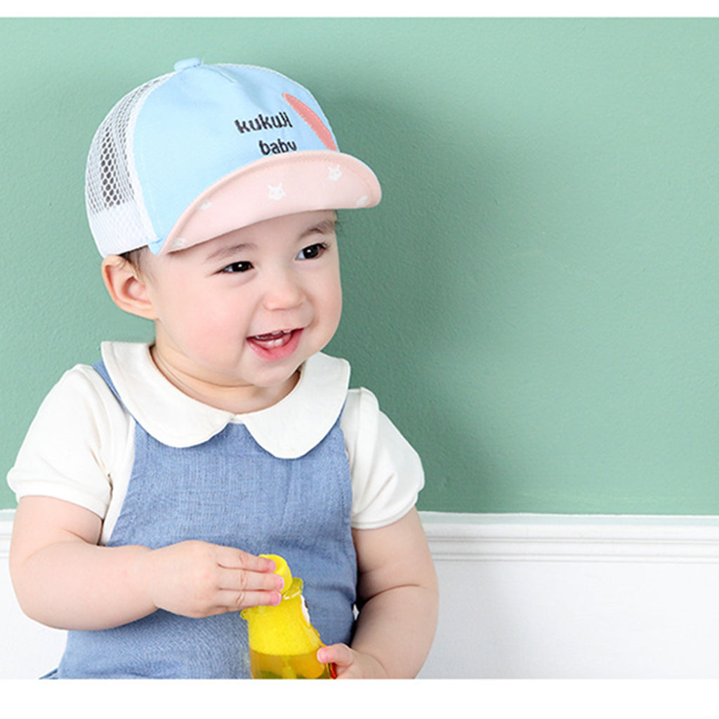 Kids Baseball Cap Adjustable School Girls Boys Hat Summer Blue