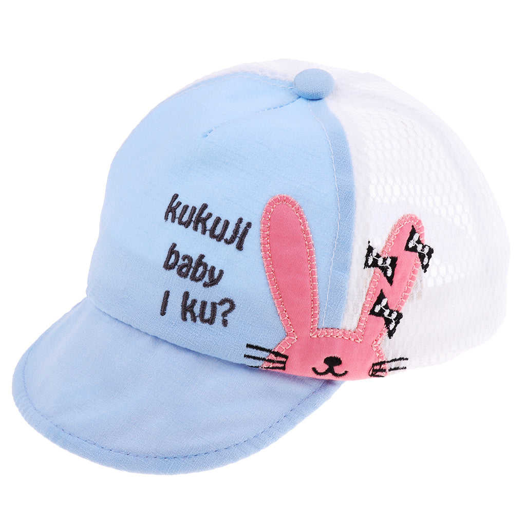 Kids Baseball Cap Adjustable School Girls Boys Hat Summer Blue