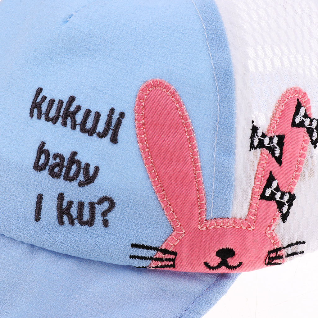 Kids Baseball Cap Adjustable School Girls Boys Hat Summer Blue