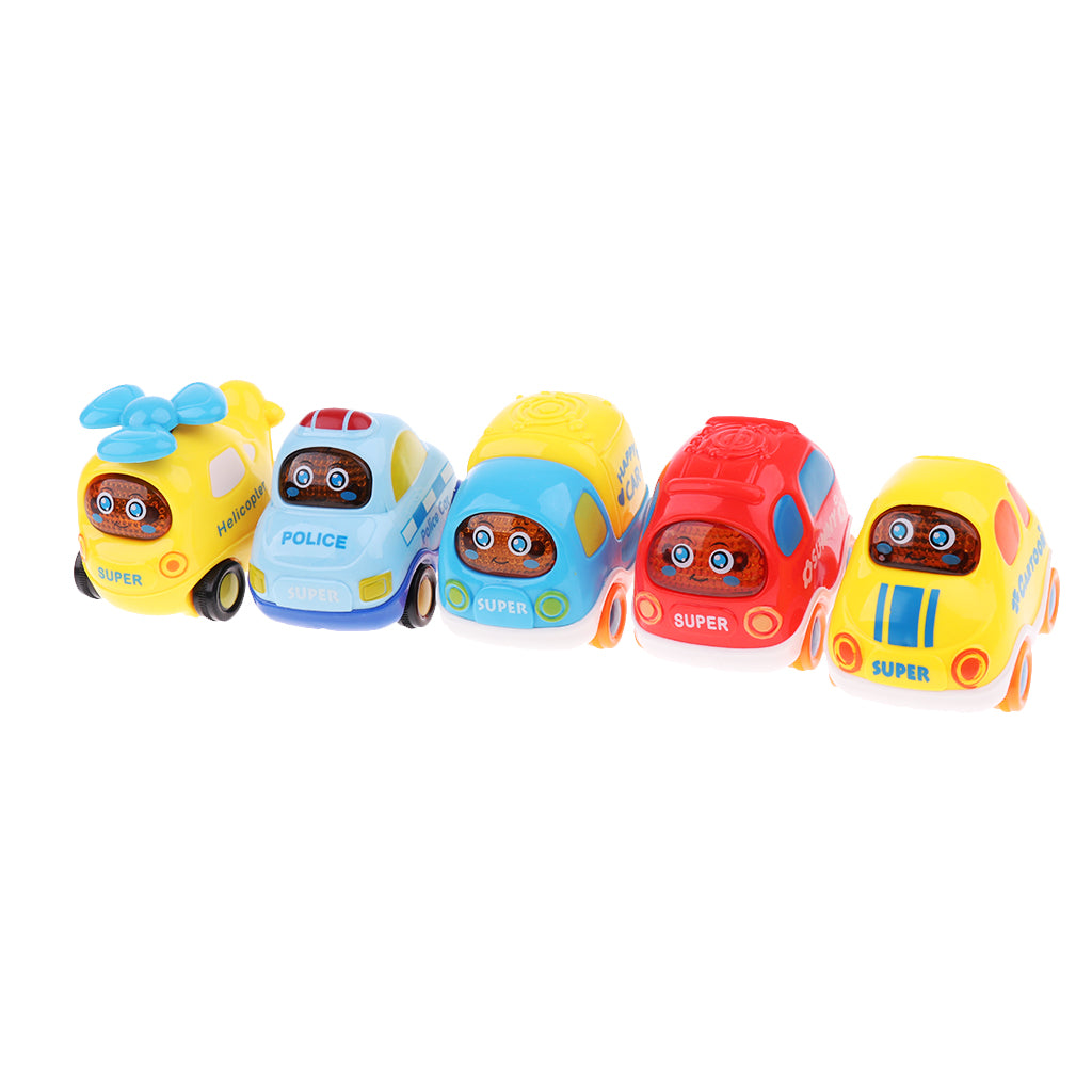 Mini Interactive Toy Pull Back Car for Kids Children Baby Boys Police car