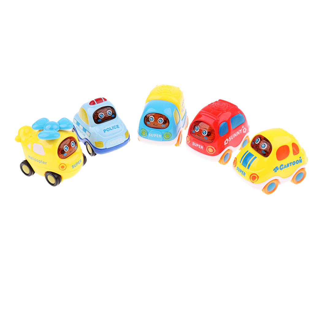 Mini Interactive Toy Pull Back Car for Kids Children Baby Boys Police car