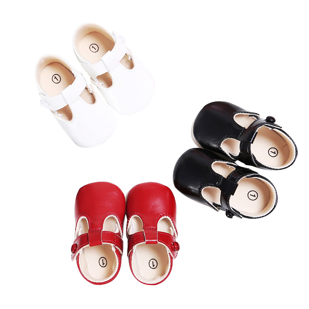 Baby Girl Leather Shoes Toddle Anti-slip Prewalker Sandals 0-6M White