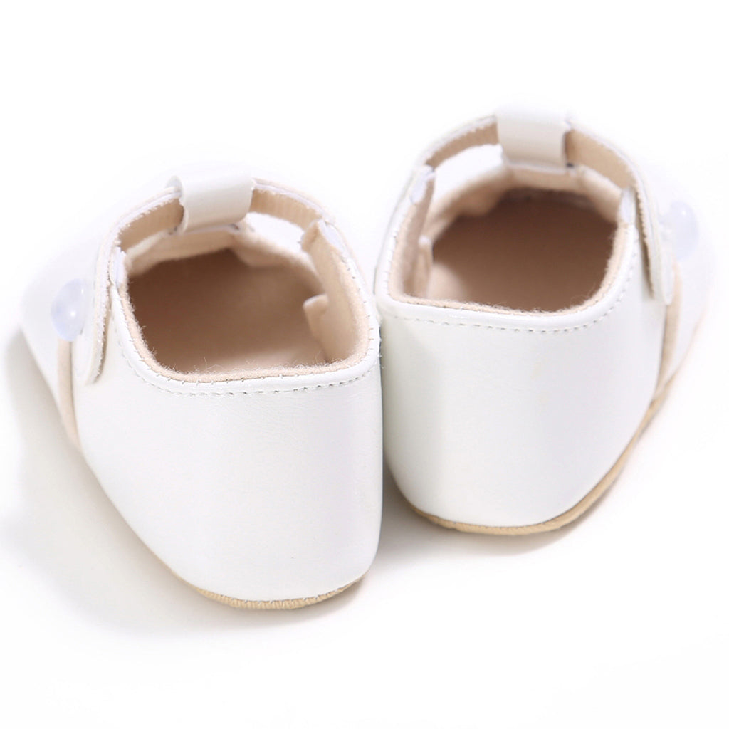Baby Girl Leather Shoes Toddle Anti-slip Prewalker Sandals 0-6M White