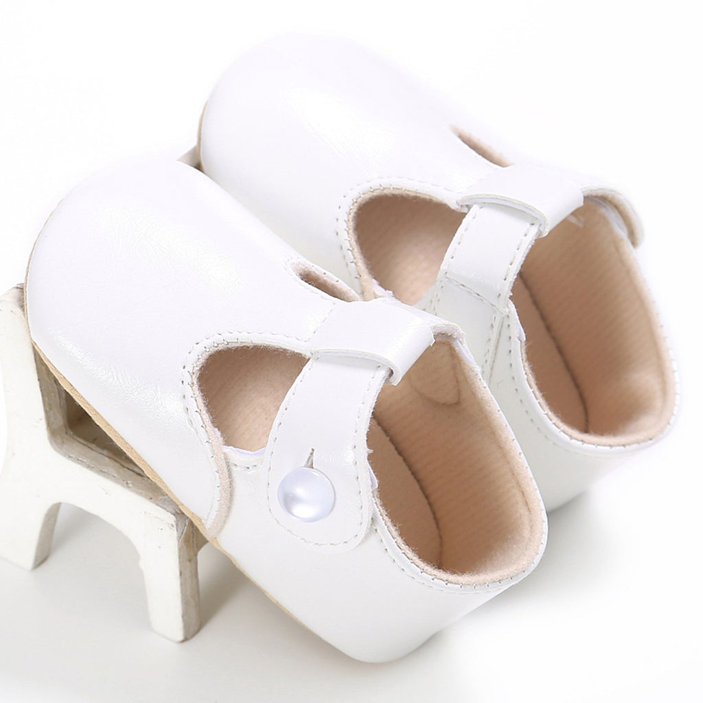 Baby Girl Leather Shoes Toddle Anti-slip Prewalker Sandals 0-6M White