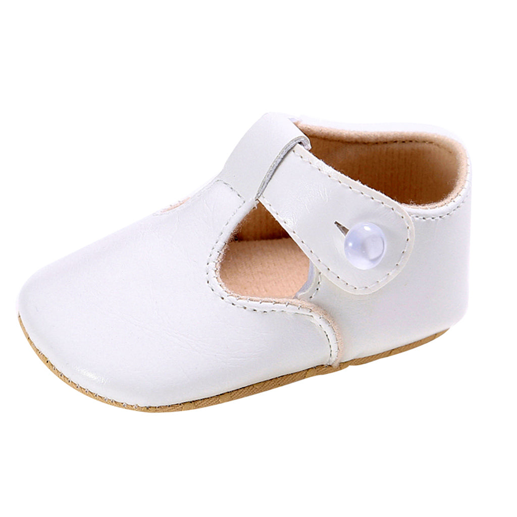 Baby Girl Leather Shoes Toddle Anti-slip Prewalker Sandals 0-6M White