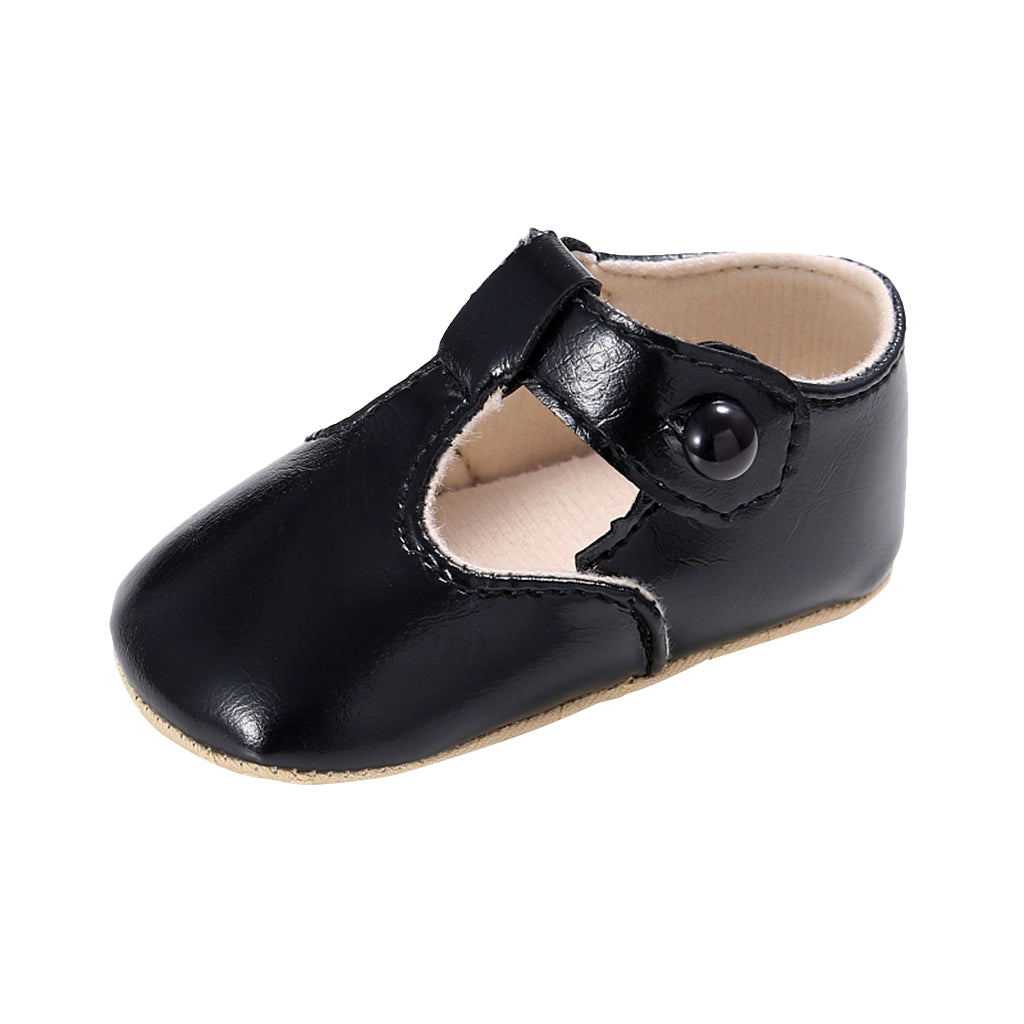 Baby Girl Leather Shoes Toddle Anti-slip Prewalker Sandals 0-6M Black